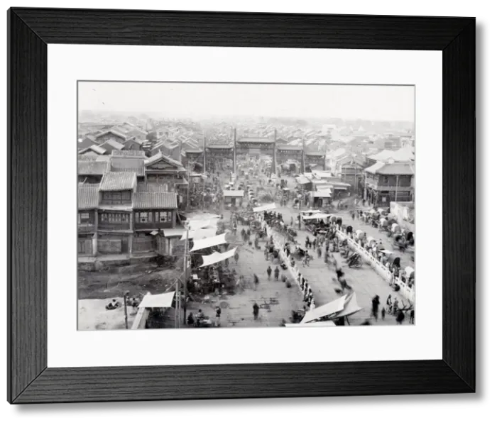 Framed Print : Paifang, pailou, arch and street scene, Peking, Beijing, China Framed Print : Paifang, pailou, arch and street scene, Peking, Beijing, China