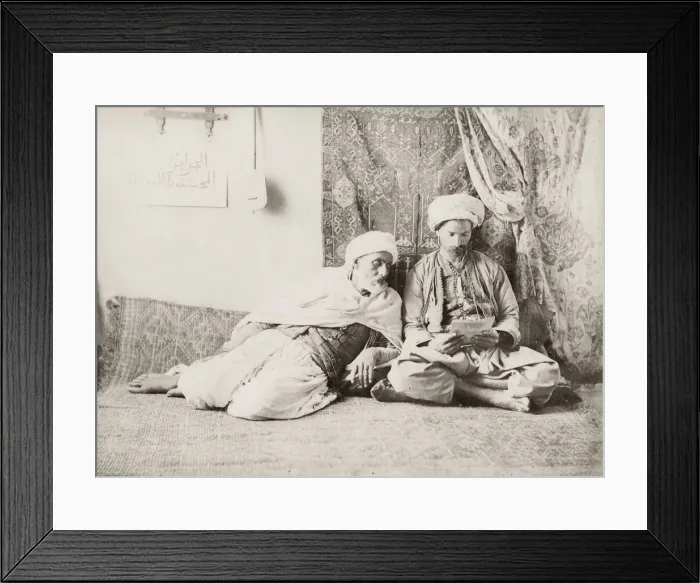 Framed Print : Portrait of two north African men, Algeria Framed Print : Portrait of two north African men, Algeria