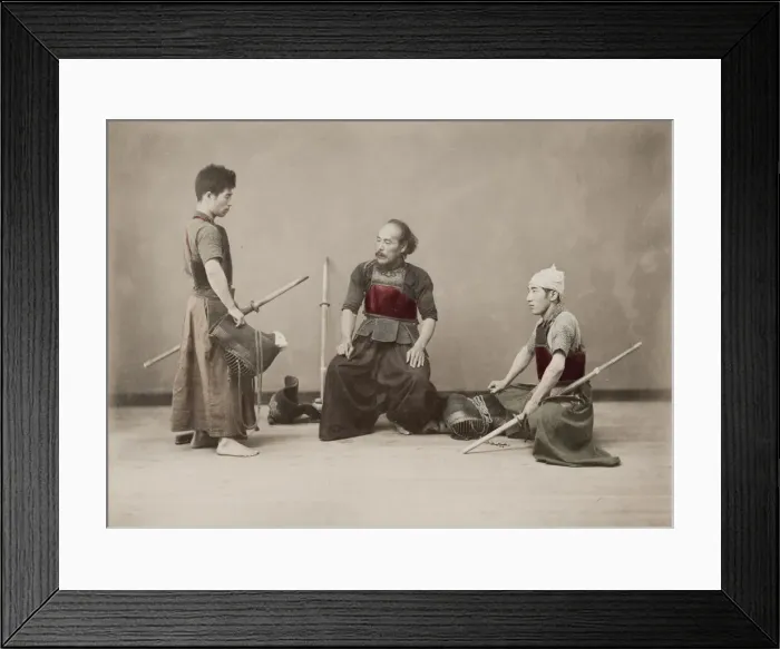 Framed Print : Fencing practice, kendo, Japan Framed Print : Fencing practice, kendo, Japan