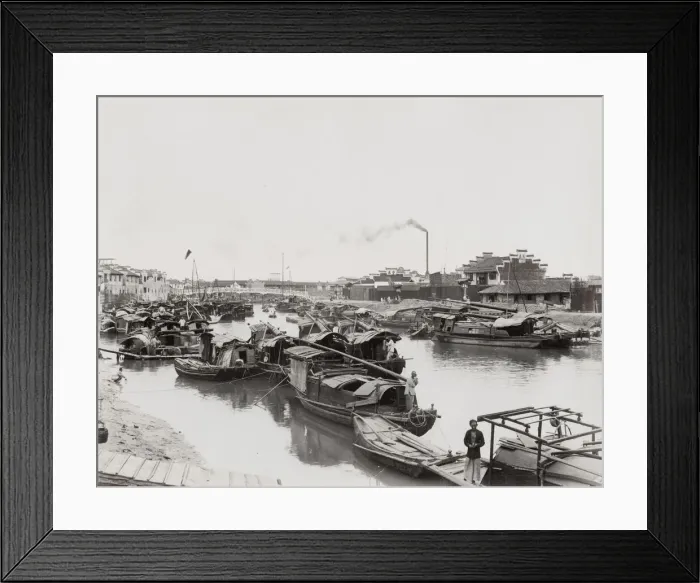 Framed Print : River full of small boats, Asia Framed Print : River full of small boats, Asia