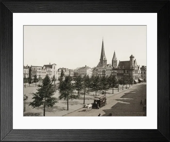 Framed Print : Friday Market location, Ghent, Belgium Framed Print : Friday Market location, Ghent, Belgium