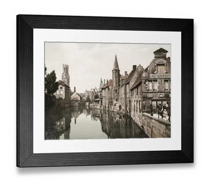 Framed Print : Canal and Belfry, Bruges, Belgium Framed Print : Canal and Belfry, Bruges, Belgium