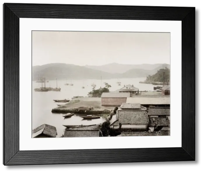 Framed Print : View of the harbour at Nagasaki, Japan, c. 1880 s Framed Print : View of the harbour at Nagasaki, Japan, c. 1880 s