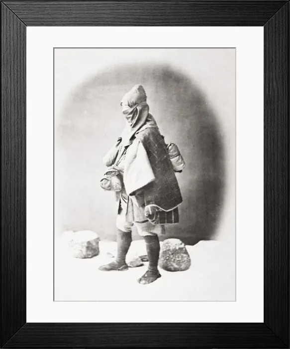 Framed Print : Man in winter costume, clothing, Japan Framed Print : Man in winter costume, clothing, Japan