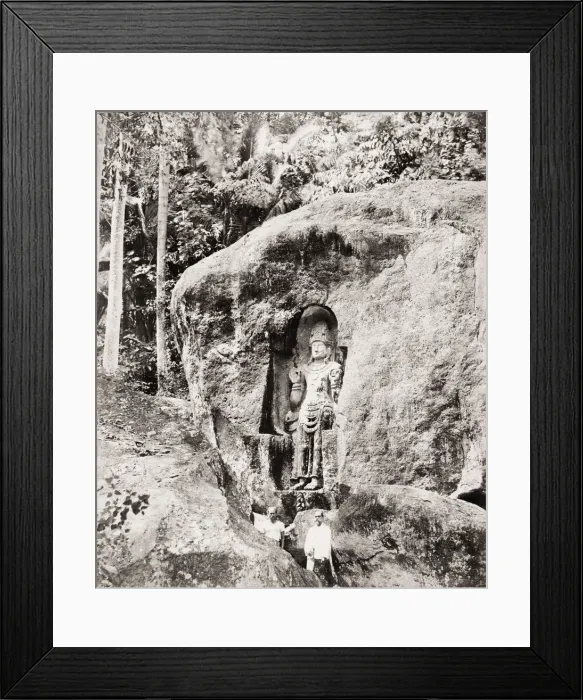 Framed Print : Religious rock carving, India Framed Print : Religious rock carving, India