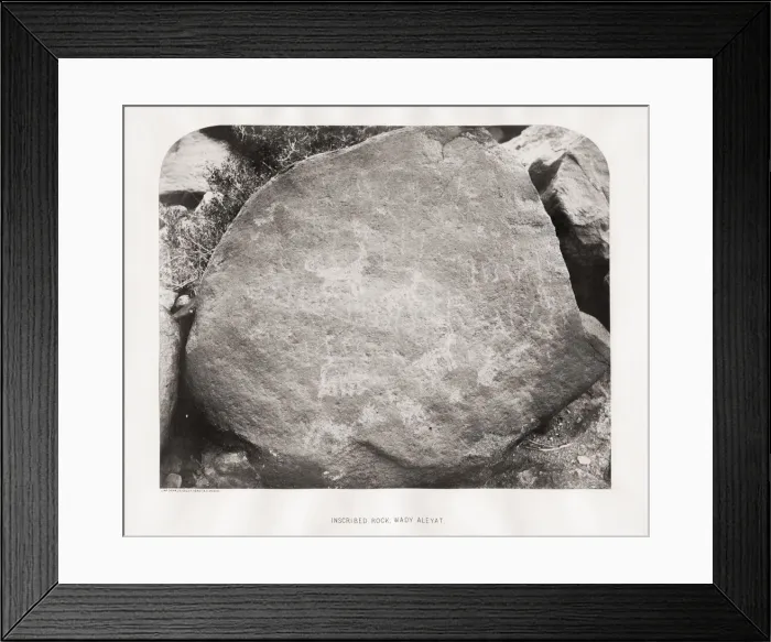 Framed Print : Sina - inscribed rock, Wady Aleyat Framed Print : Sina - inscribed rock, Wady Aleyat