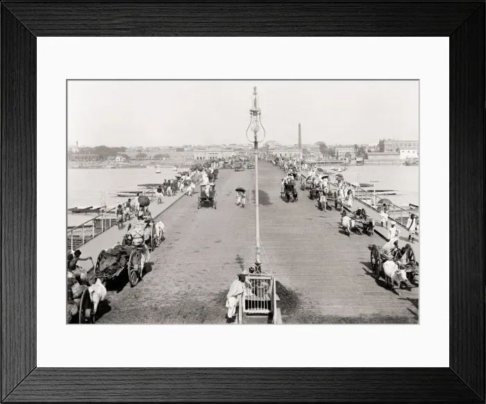 Framed Print : Hooghly River bridge, Calcutta, Kolkata, India Framed Print : Hooghly River bridge, Calcutta, Kolkata, India