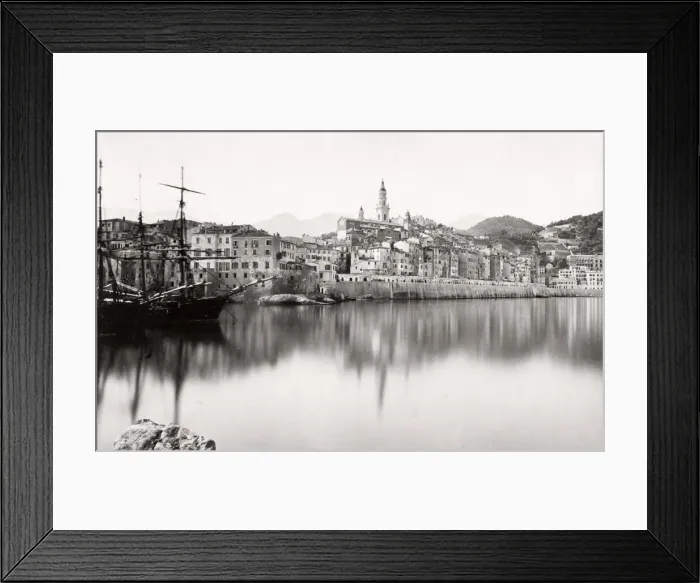 Framed Print : Menton, France, port and old town Framed Print : Menton, France, port and old town