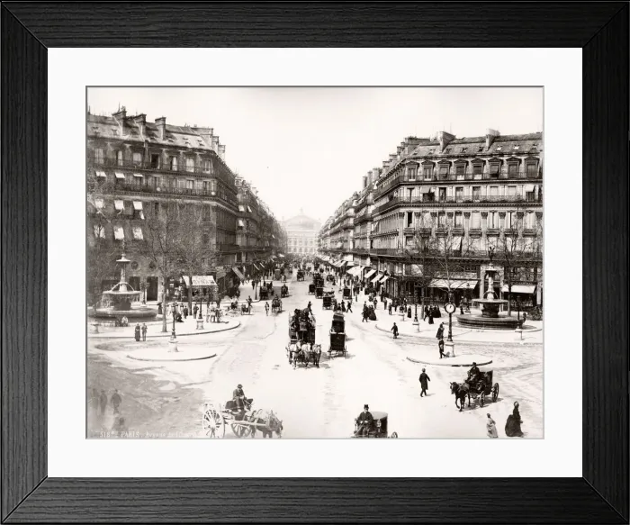 Framed Print : Avenue de L Opera, Paris, France, traffic Framed Print : Avenue de L Opera, Paris, France, traffic
