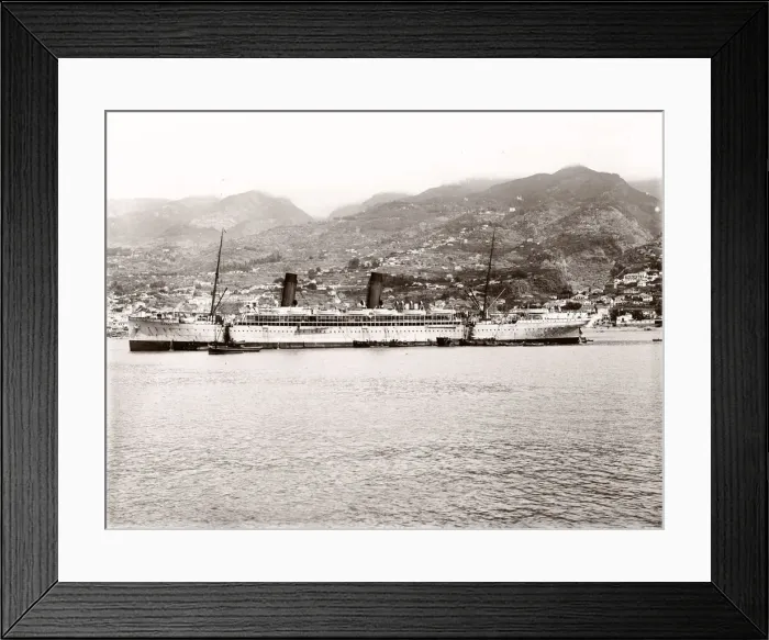 Framed Print : RMS Saxon, anchored at Madeira, Portugal Framed Print : RMS Saxon, anchored at Madeira, Portugal