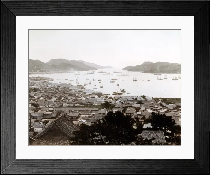 Framed Print : Ships in Nagasaki harbour, Japan Framed Print : Ships in Nagasaki harbour, Japan