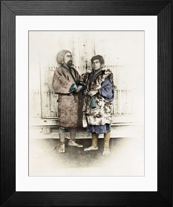 Framed Print : Ainu, Aino men from Hokkaido Japan, Von Stillfried studio Framed Print : Ainu, Aino men from Hokkaido Japan, Von Stillfried studio
