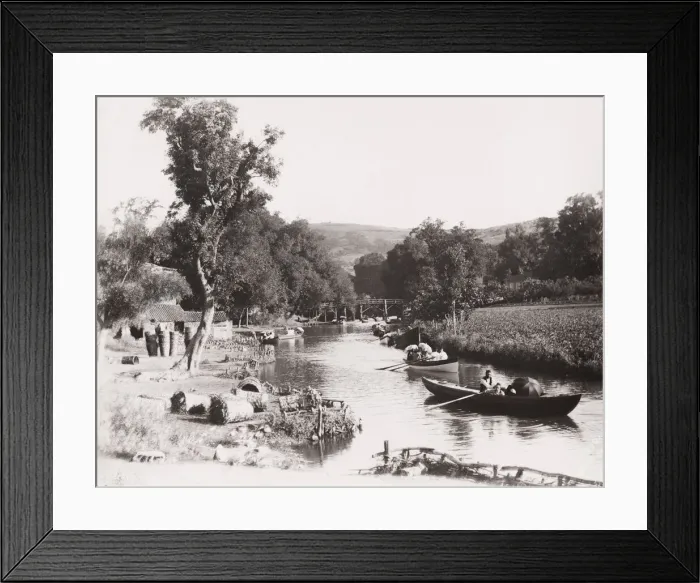 Framed Print : Pleasure boats on a river, Turkey Framed Print : Pleasure boats on a river, Turkey