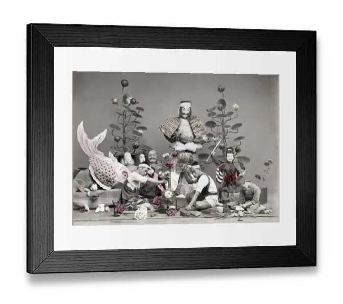 Framed Print : Japanese toymakers at work, Japan, c. 1880 s Framed Print : Japanese toymakers at work, Japan, c. 1880 s