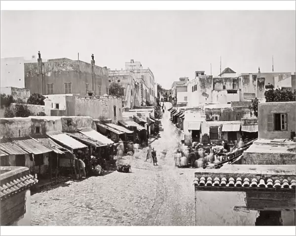 Street scen in Tangier, Morocco, c. 1880s