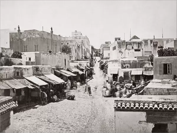 Street scen in Tangier, Morocco, c. 1880s
