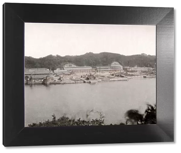 Naval dockyard at Yokosuka, Japan, c. 1880 s