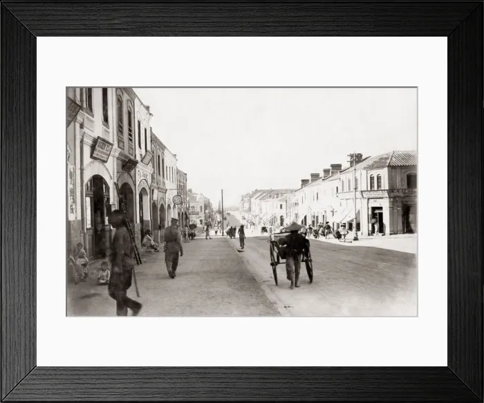 Framed Print : Street in Tientsin, China c. 1900 Framed Print : Street in Tientsin, China c. 1900