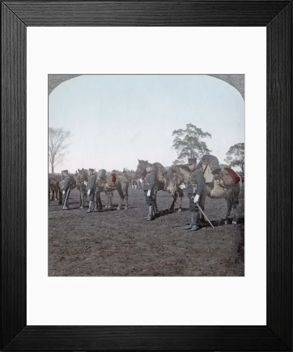 Framed Print : Japanese army, cavalrymen with their horses, c. 1904 Framed Print : Japanese army, cavalrymen with their horses, c. 1904