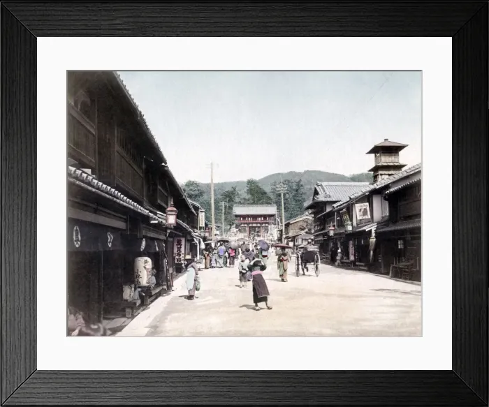 Framed Print : c. 1880s Japan - street scene, daily life Framed Print : c. 1880s Japan - street scene, daily life