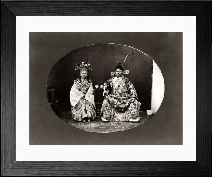 Framed Print : Chinese actors in costume, China, c. 1880 s Framed Print : Chinese actors in costume, China, c. 1880 s