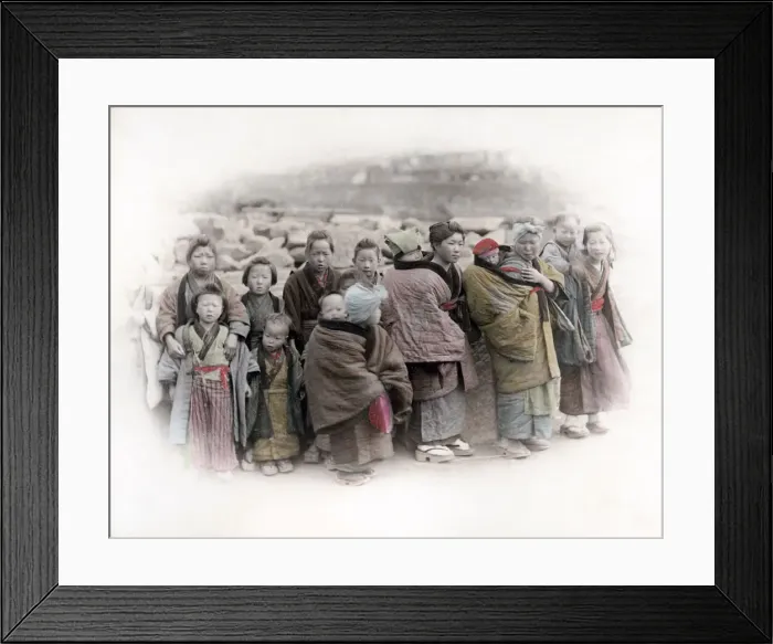 Framed Print : c. 1880s Japan - group of children Framed Print : c. 1880s Japan - group of children