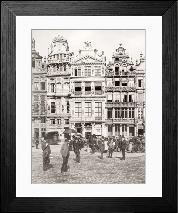 Framed Print : c. 1880 s. c.1890s - Maisons des Corporations, Grand Place, Belgium Framed Print : c. 1880 s. c.1890s - Maisons des Corporations, Grand Place, Belgium