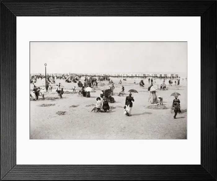 Framed Print : c. 1880 s. c.1890s - on the beach at Ostend Belgium Framed Print : c. 1880 s. c.1890s - on the beach at Ostend Belgium