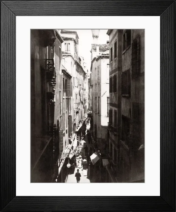 Framed Print : c. 1880s Italy - Merceria Dell Orlogio, street Venice Framed Print : c. 1880s Italy - Merceria Dell Orlogio, street Venice