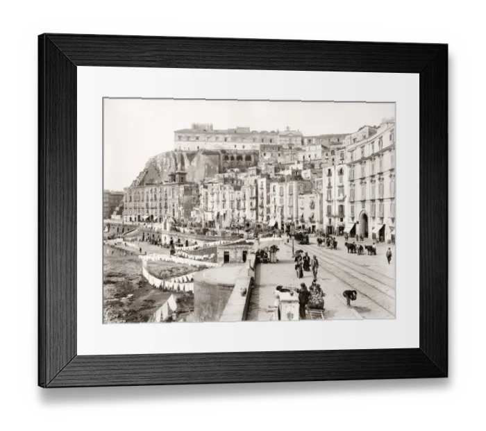 Framed Print : c. 1880s Italy - Naples Napoli - Strada di Santa Lucia Framed Print : c. 1880s Italy - Naples Napoli - Strada di Santa Lucia
