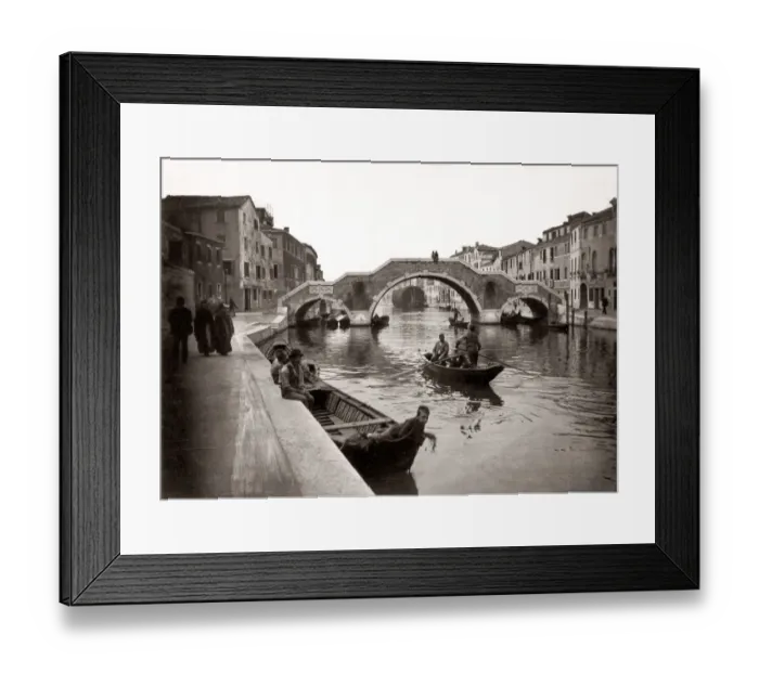 Framed Print : c. 1880s Italy - three arch bridge San Giobbe canal Framed Print : c. 1880s Italy - three arch bridge San Giobbe canal