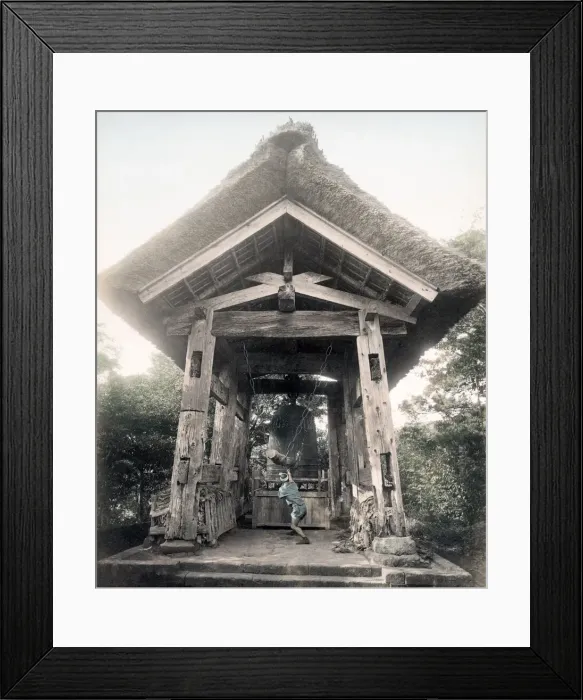 Framed Print : c. 1880s Japan - large bell at Kamakura Framed Print : c. 1880s Japan - large bell at Kamakura