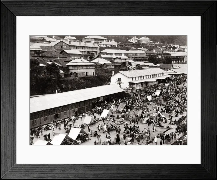 Framed Print : c. 1900 - street market northern India Framed Print : c. 1900 - street market northern India