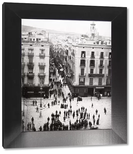 c. 1890s - street scene in Barcelona Spain