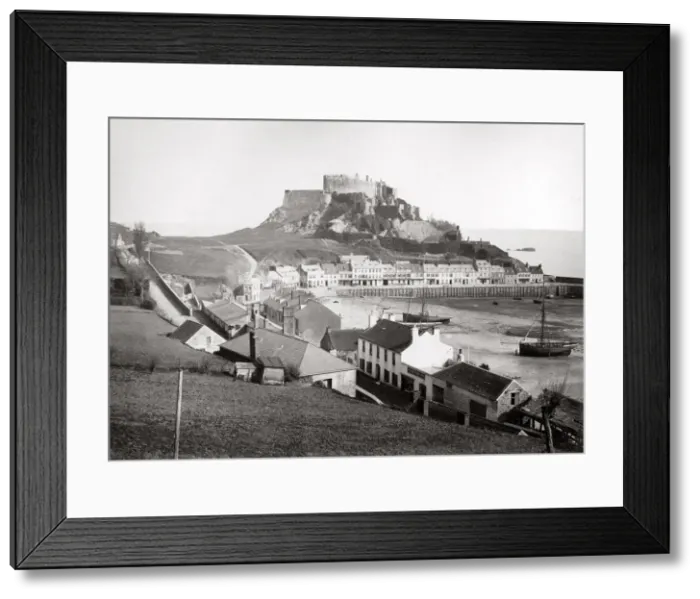 Framed Print : c. 1880s Mont Orgueil Castle, Gorey, Jersey Framed Print : c. 1880s Mont Orgueil Castle, Gorey, Jersey