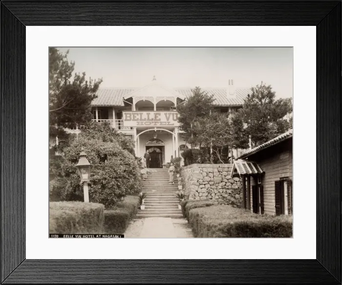 Framed Print : Belle Vue hotel at Nagasaki, Japan, c. 1890 Framed Print : Belle Vue hotel at Nagasaki, Japan, c. 1890