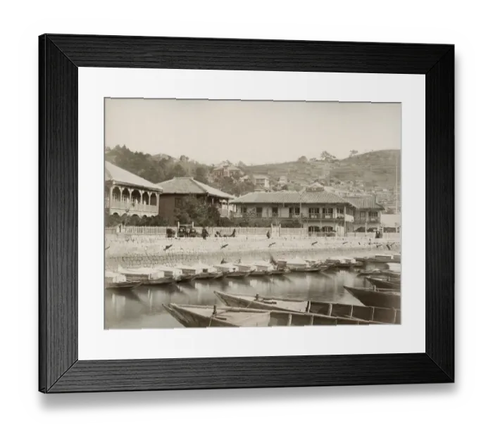 Framed Print : The waterfront at Oura, Nagasaki, Japan, c. 1880 s Framed Print : The waterfront at Oura, Nagasaki, Japan, c. 1880 s