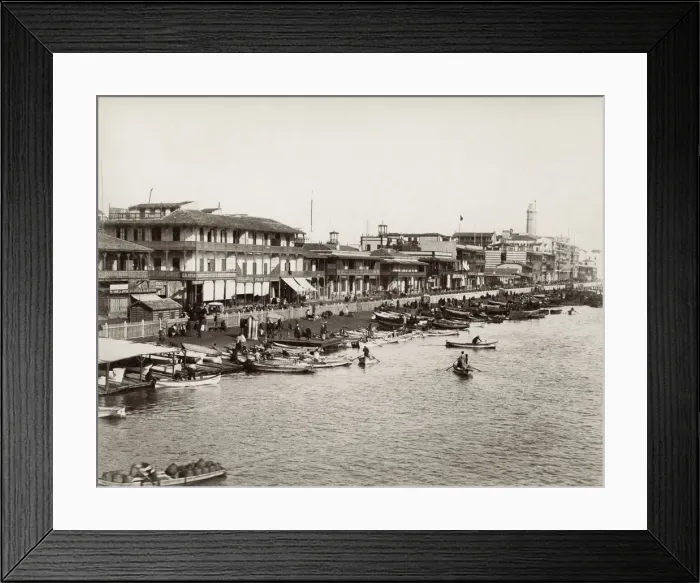 Framed Print : Boats pulled up along the shore, Port Said, Egypt Framed Print : Boats pulled up along the shore, Port Said, Egypt