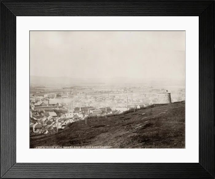 Framed Print : View of the valley and river, St Charles, Quebec, Canada