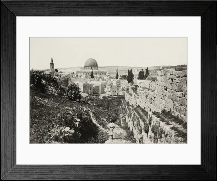 Framed Print : City wall and Mosque of Omar, Jerusalem, modern Israel Framed Print : City wall and Mosque of Omar, Jerusalem, modern Israel