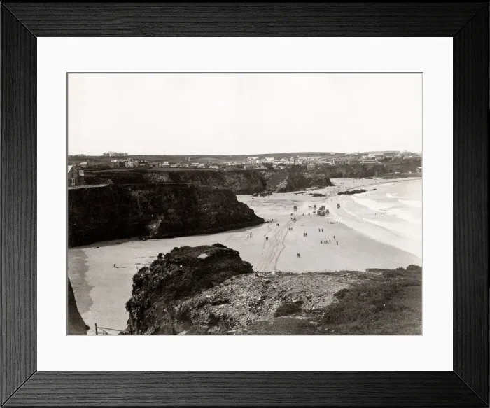 Framed Print : Beach and sea at Newquay, Cornwall, England Framed Print : Beach and sea at Newquay, Cornwall, England