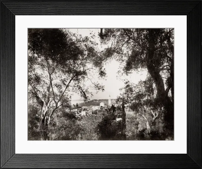 Framed Print : View of a village on the Greek island of Corfu Framed Print : View of a village on the Greek island of Corfu