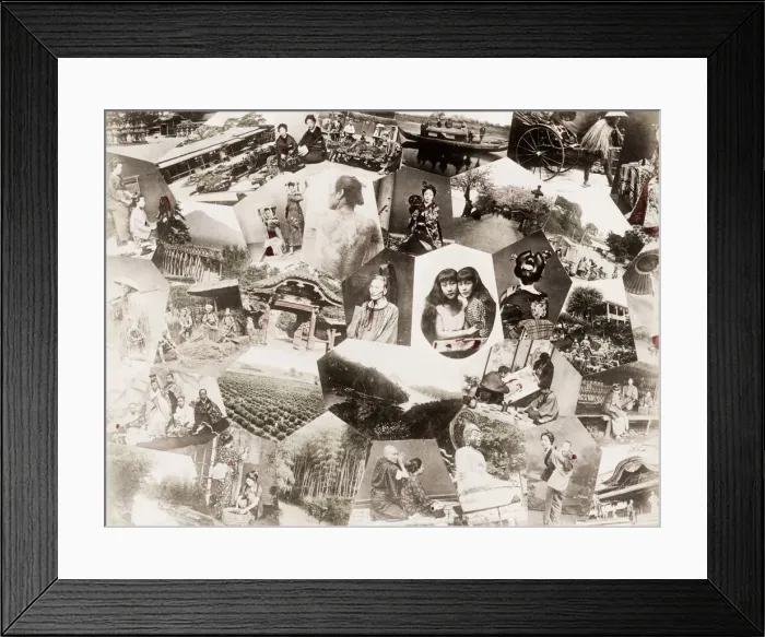 Framed Print : composite image of portraits of Japanese people, Japan Framed Print : composite image of portraits of Japanese people, Japan