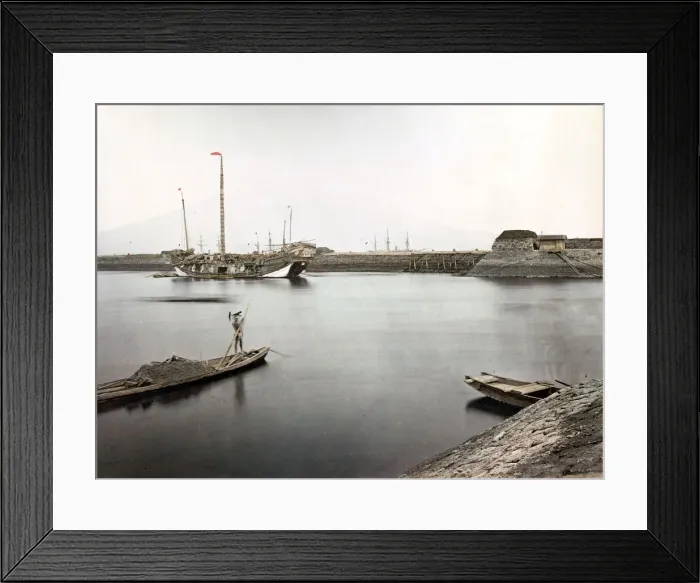 Framed Print : Ships in the harbour at Kagoshima, Japan Framed Print : Ships in the harbour at Kagoshima, Japan