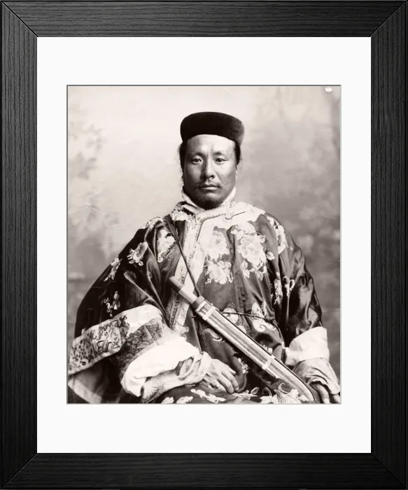 Framed Print : Portrait, northern India Tibetan ? man c. 1890 s Framed Print : Portrait, northern India Tibetan ? man c. 1890 s