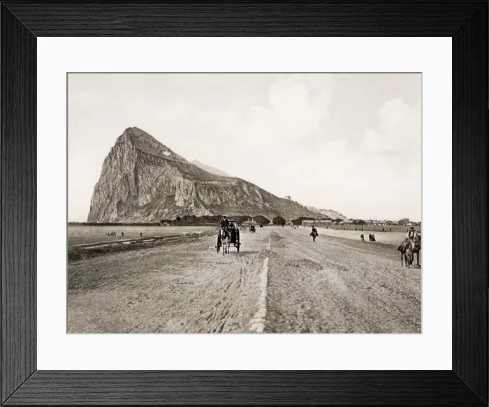 Framed Print : Rock of Gibraltar, pony and cart Framed Print : Rock of Gibraltar, pony and cart