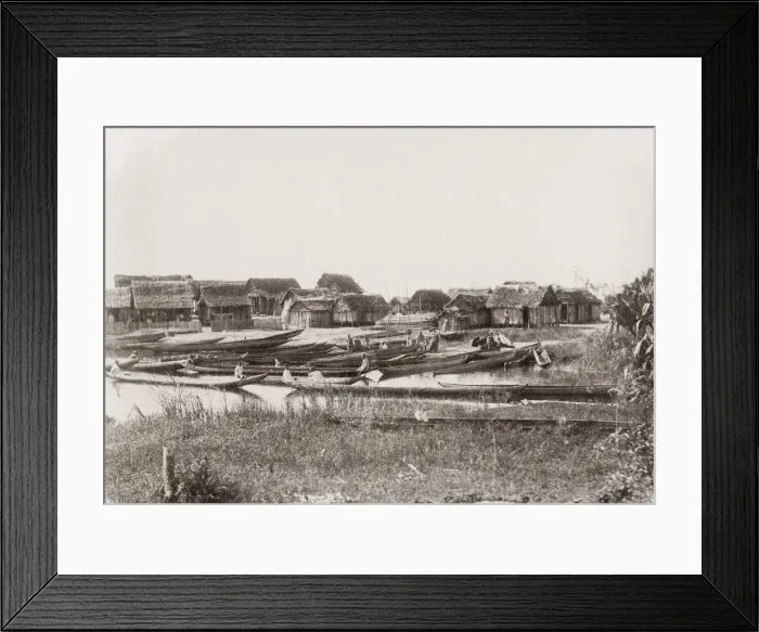 Framed Print : Canoes and river bank at Ivondro, Madagascar Framed Print : Canoes and river bank at Ivondro, Madagascar