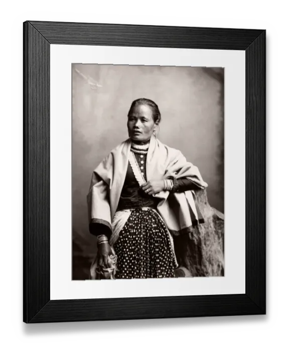 Framed Print : Portrait, northern India Tibetan ? woman c. 1890 s Framed Print : Portrait, northern India Tibetan ? woman c. 1890 s