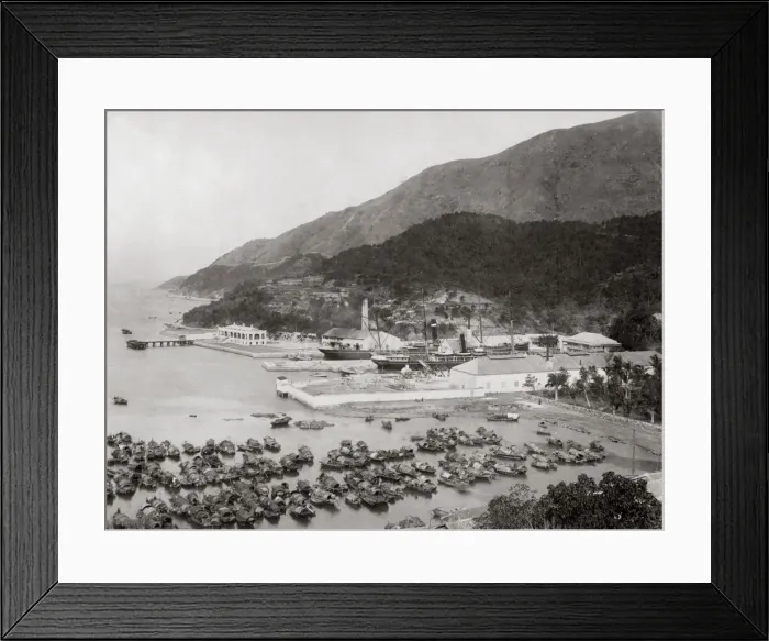 Framed Print : Shipping in the docks, Aberdeen, Hong kong, c. 1880 s Framed Print : Shipping in the docks, Aberdeen, Hong kong, c. 1880 s
