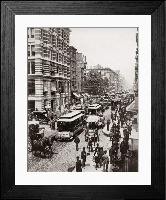 Framed Print : Traffic on Broadway, New York, c. 1900 Framed Print : Traffic on Broadway, New York, c. 1900